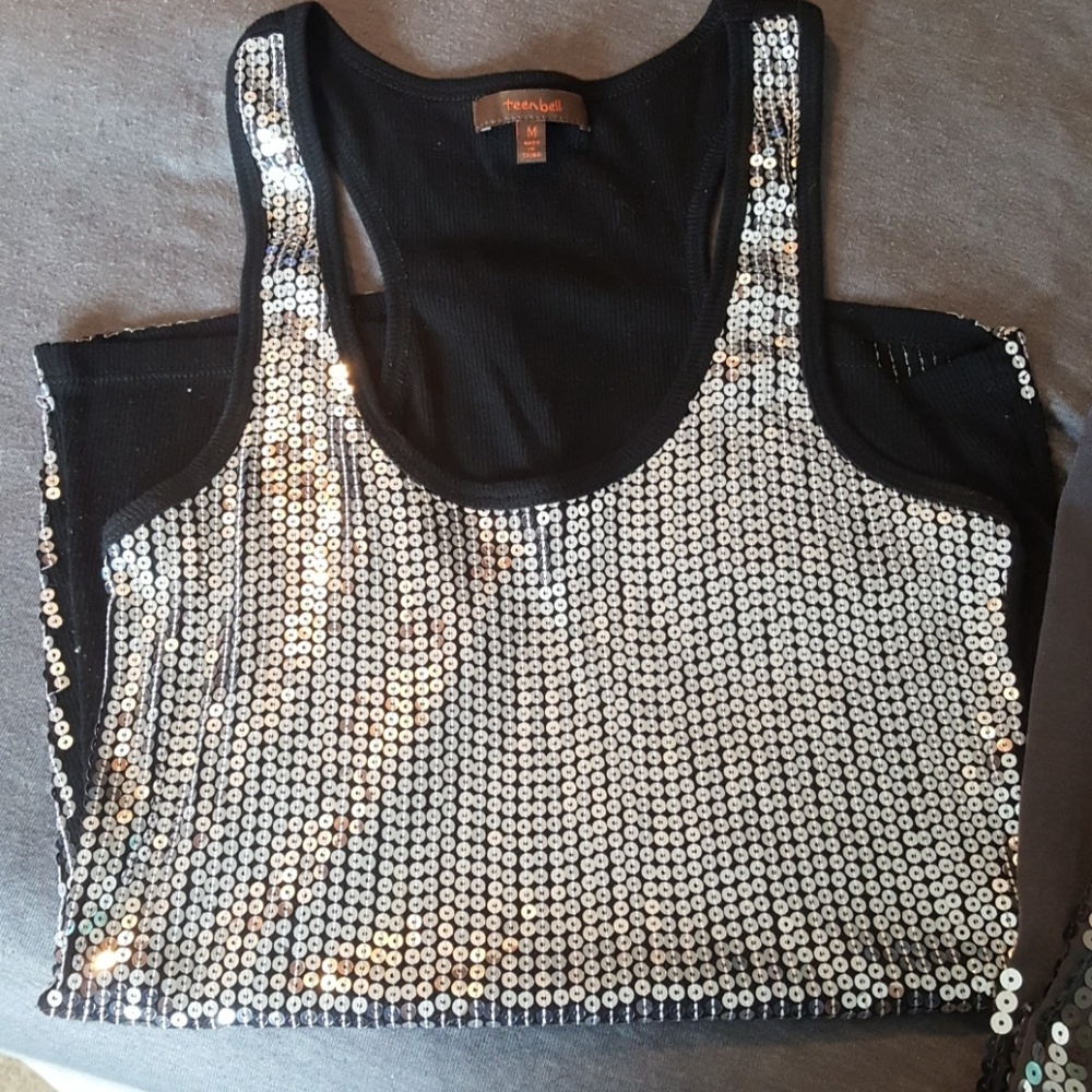 2 Sequined Tanks